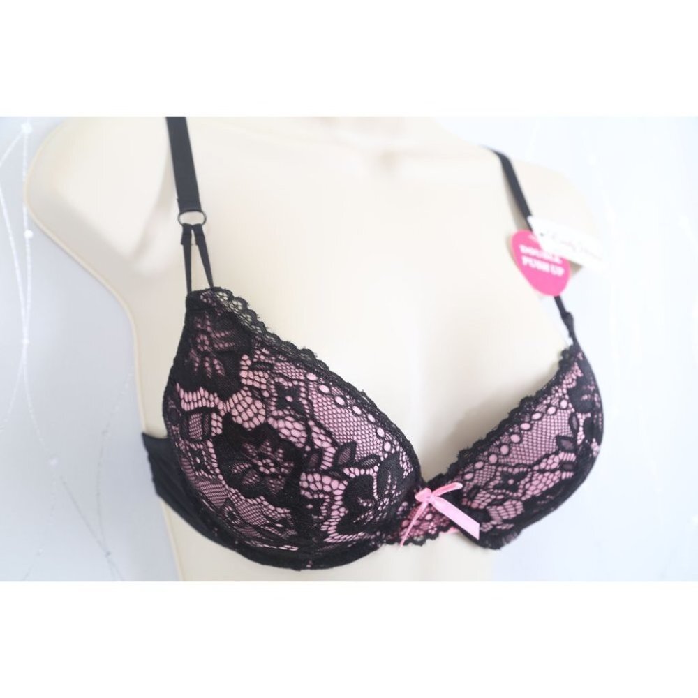 VS Bombshell Inspired Adds 2 Cups Ultimate Pushup Bra 36B Black Lace - Picture 3 of 9